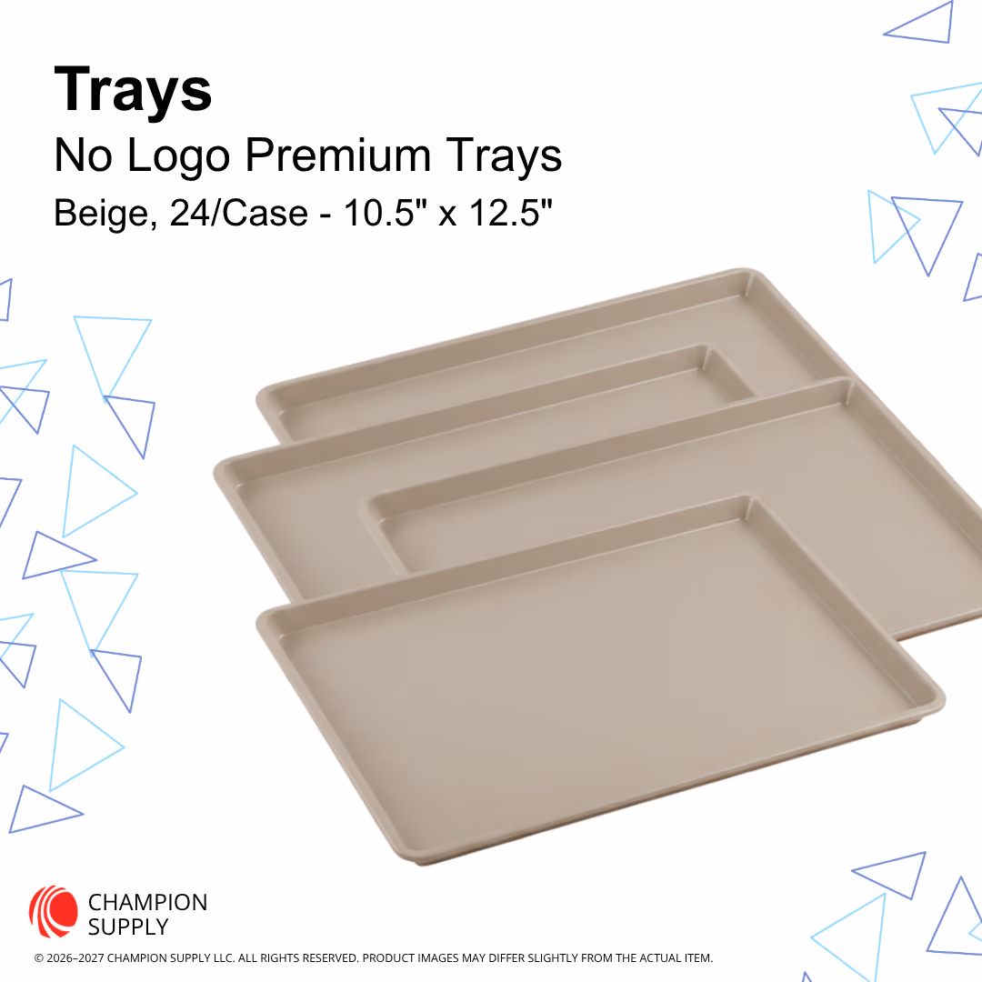 Tray Square Beige, Case of 24